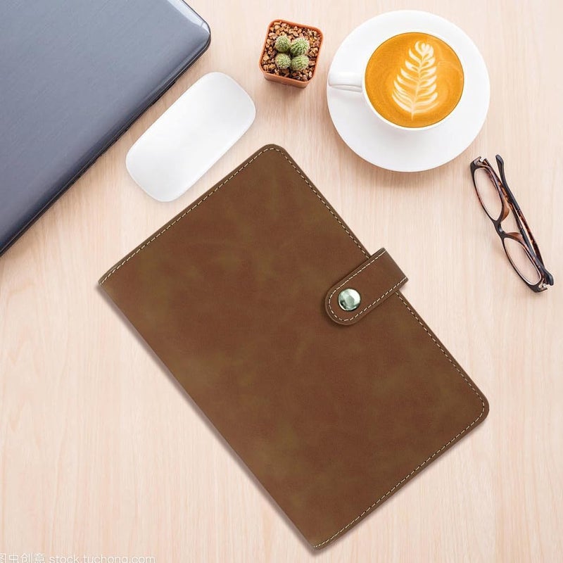 CALFOVERA Travel Notebook Binder Refillable Journal Cover Protector with Dividers Pockets A6 PU Leather Soft Cover Folder 6 Ring Loose Leaf Planner Binder for Meeting Filler Paper Cash (Camel) - Image 5